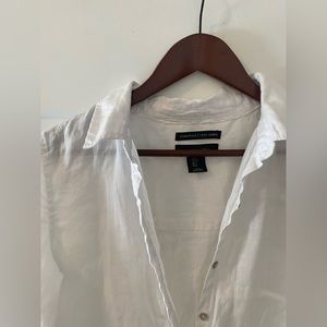 ☁️100% linen oversized white top